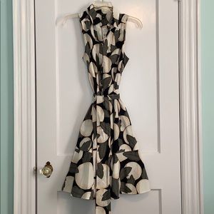 Ann Taylor Sleeveless Button Up Dress with Tie